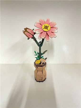 DIY 3D wooden/wooden flower/assembled flower/wooden assembled model flower/daisy   ITEM NO.： W097397
