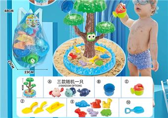 Children's Water Play Beach Toy Backpack Thickened Extra Large Shovel and Medium Thickened Toy Shovel and Sand Building Toy 3-Pack with Watering Kettle, 6 Dinosaur Animal Molds and 1 Bucket, and 3 Ocean Chain Toys Randomly Add One DIY Water Play Beach Toy   ITEM NO.： W085199