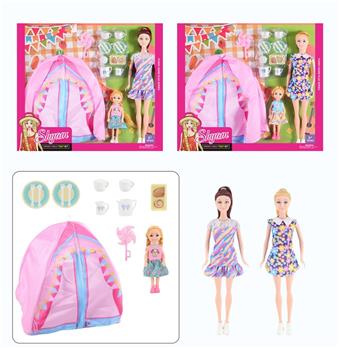 11.5-inch Barbie paired with 5-inch Kelly tent picnic series   ITEM NO.： W084612