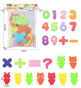 (GCC) EVA bath letter sticker (10 digits+6 symbols+9 animals)   ITEM NO.： W098874