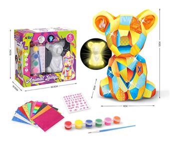 Children's DIY painted graffiti creative night light toy DIY graffiti night light toy - sloth bear (with 3 AG13 packs)   ITEM NO.： W093449