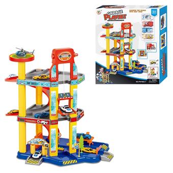 Parking lot equipped with 4 plastic cars, sliding (40PCS)   ITEM NO.： W092558