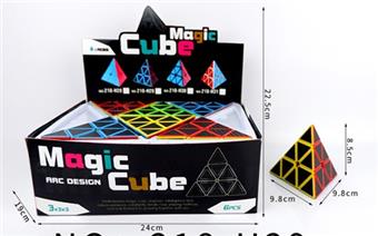 Pyramid solid color carbon fiber cube, 6 pieces/box environmentally friendly   ITEM NO.： W091633