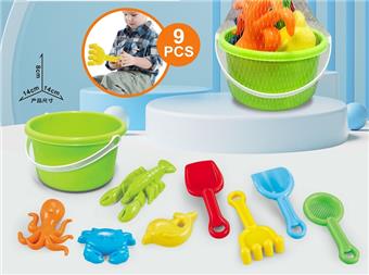 Beach Green Bucket with Beach Accessories   ITEM NO.： W085240
