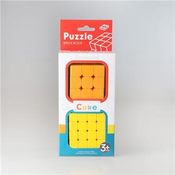 Solid color third and fourth order solid color Rubik's Cube, color box black/white, mixed with 2 colors   ITEM NO.： W090154