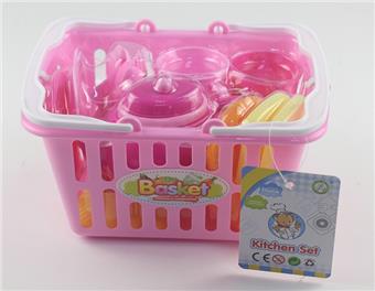 Children's Play House Pink Tea Basket Toy   ITEM NO.： W105616