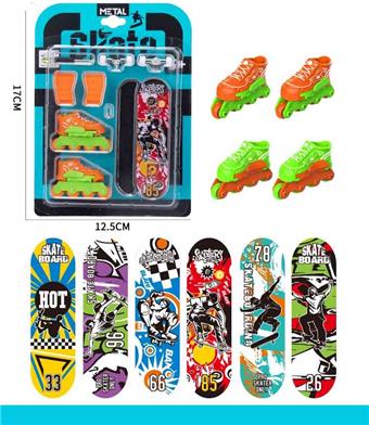 Alloy finger skateboard (with ice skates)   ITEM NO.： W100632