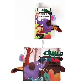 Page 4, with a beep on the face and a tail, a cloth book about jungle animals&nbsp;&nbsp;&nbsp;ITEM NO.： W106165