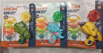 Dinosaur glowing UFO gyro gun   ITEM NO.： W100537