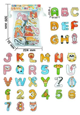 EVA animal pattern shower sticker (26 letters+10 numbers)   ITEM NO.： W100530