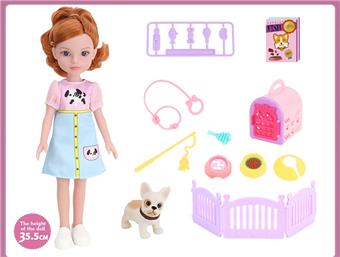 14 inch fully vinyl doll with vinyl pets and supplies   ITEM NO.： W100796