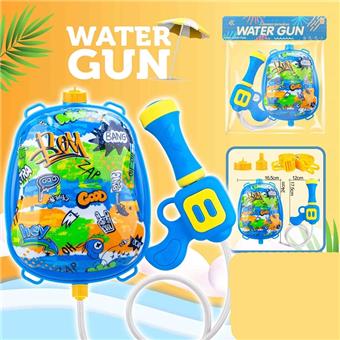 Graffiti backpack water gun (blue)   ITEM NO.： W104757