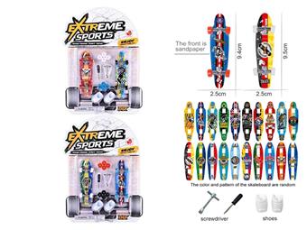 2 alloy skateboards with finger shoes   ITEM NO.： W100659