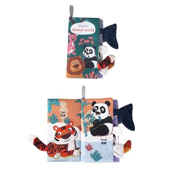 Page 4, 8 with a beep on the face and a tail on the cloth book, Animal World&nbsp;&nbsp;&nbsp;ITEM NO.： W106161