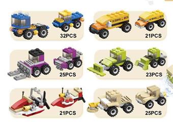 Liuhe One Car Series Small Particle Lego style Assembled Building Blocks 12PCS   ITEM NO.： W100687
