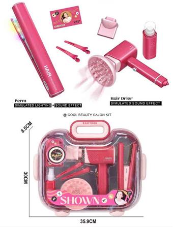 Simulated Hairdressing Set (9-piece set with blow dryer and straightener)   ITEM NO.： W100500