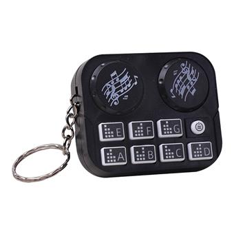 Cartoon note puzzle mini instrument disc player keychain black   ITEM NO.： W107020