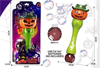Halloween Pumpkin Bubble Stick with Lights and Music&nbsp;&nbsp;&nbsp;ITEM NO.： W108191