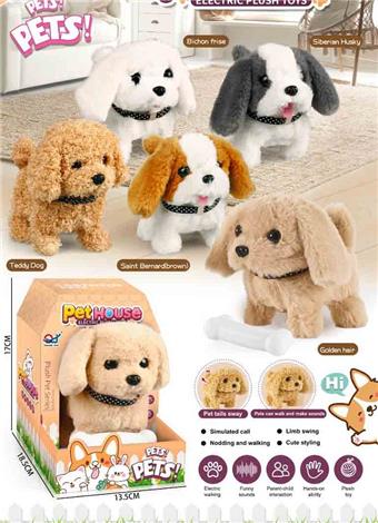 5 hybrid electric plush dog models&nbsp;&nbsp;&nbsp;ITEM NO.： W108488