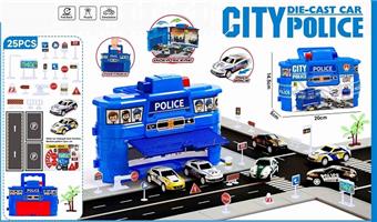 Police Set Storage Box (Power Car) Storage Parking Lot Police Parking Lot Power Car Mini Car Sub Power Police Car&nbsp;&nbsp;&nbsp;ITEM NO.： W108433