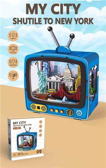 Wooden TV building puzzle 78PCS&nbsp;&nbsp;&nbsp;ITEM NO.： W108515