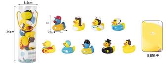 9 types of whistle rubber duck PVC drum packaging (1 drum with 9 pieces)&nbsp;&nbsp;&nbsp;ITEM NO.： W107699