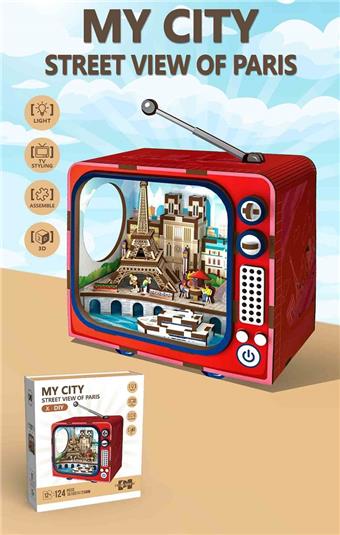 Wooden TV building puzzle 124PCS&nbsp;&nbsp;&nbsp;ITEM NO.： W108511
