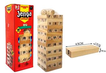 Wooden 48PCS printed digital stacking music/stacking height   ITEM NO.： W107029