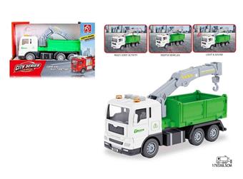 1: 32 environmental sanitation crane truck inertia, lighting, sound&nbsp;&nbsp;&nbsp;ITEM NO.： W108126