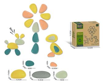 Green and environmentally friendly straw material puzzle colored pebbles -8PCS&nbsp;&nbsp;&nbsp;ITEM NO.： W110522