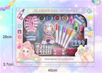 Cross border laser children's makeup, children's cosmetics accessories, nail art combs, dressing up as girls' toys, playing house, new DIY accessories, cosmetics set&nbsp;&nbsp;&nbsp;ITEM NO.： W112162