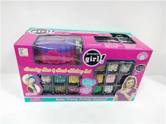 Cross border children's makeup, children's cosmetics accessories, nail art combs, dressing up as girls' toys, playing house, new DIY jewelry box, bead black (CPC)&nbsp;&nbsp;&nbsp;ITEM NO.： W112020